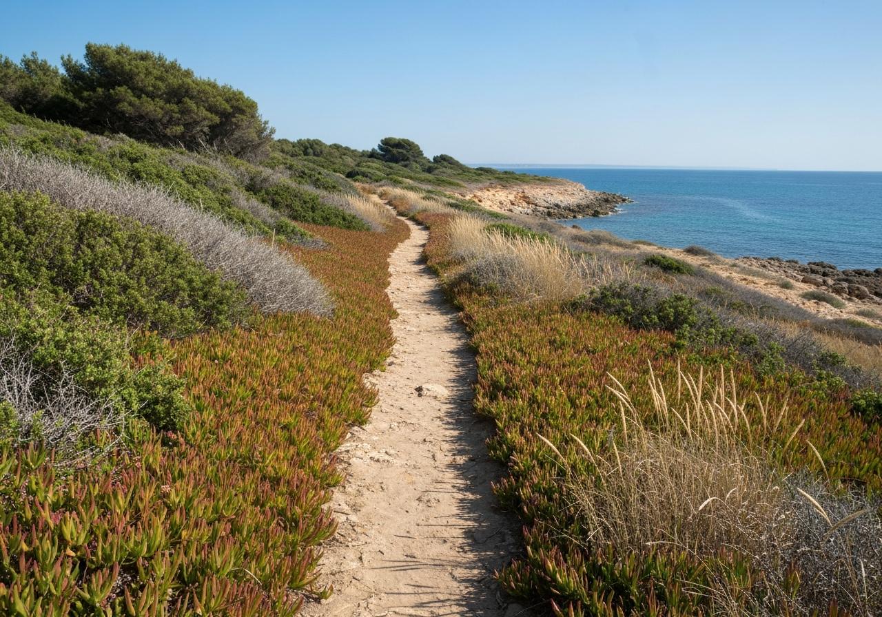Sentier côtier de l'île d'Aix longeant la mer