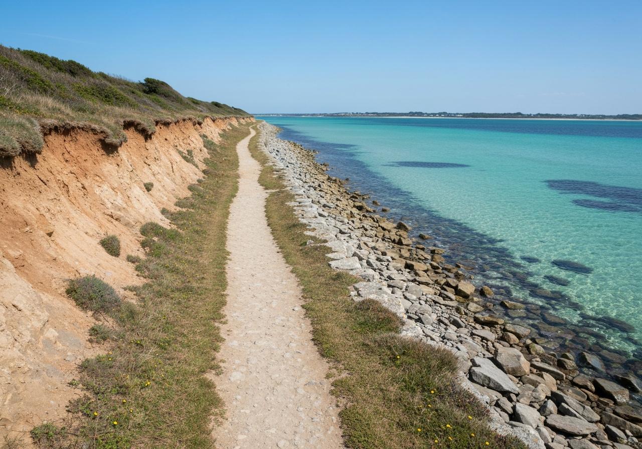 Sentier côtier de la Grande Île Chausey en Normandie