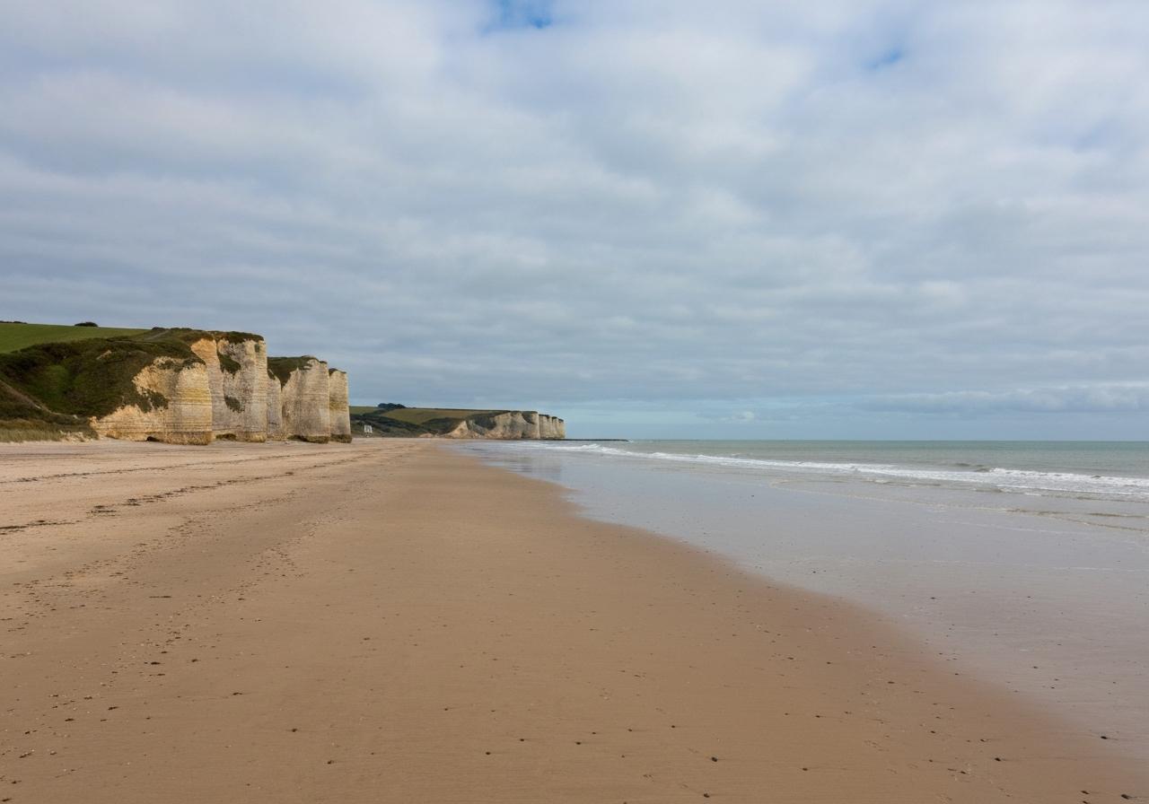 Côte Fleurie à Villers-sur-Mer, plage normande