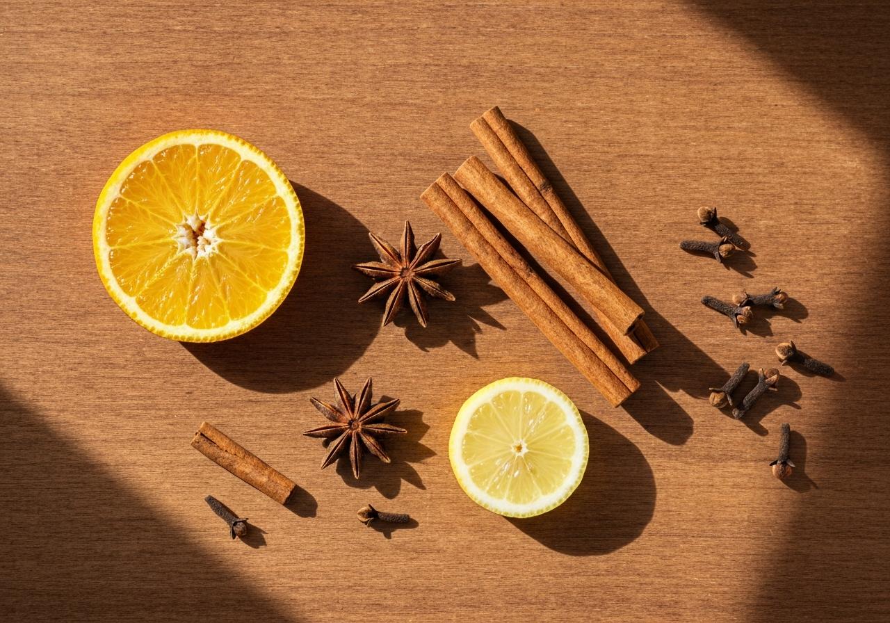 Épices vin chaud cannelle badiane girofle orange