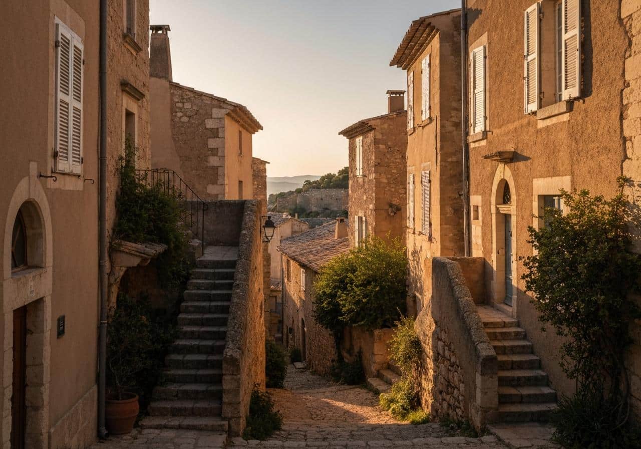 Ruelles médiévales en pierre des Baux-de-Provence