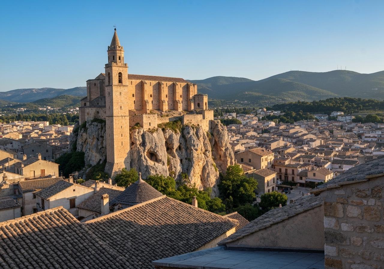 Citadelle de Corte perchée sur éperon rocheux Corse