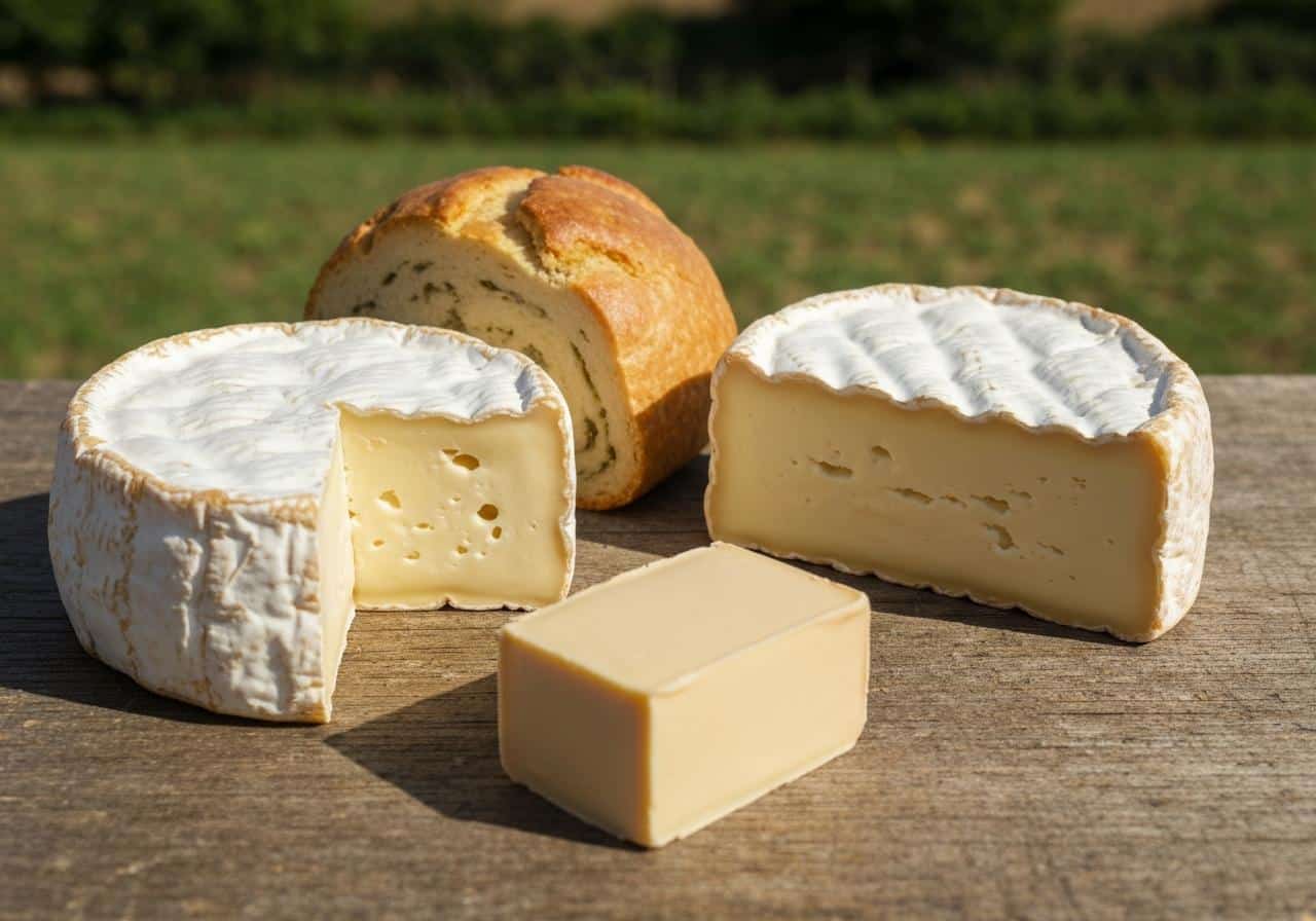 Plateau de fromages normands et beurre breton sur ardoise