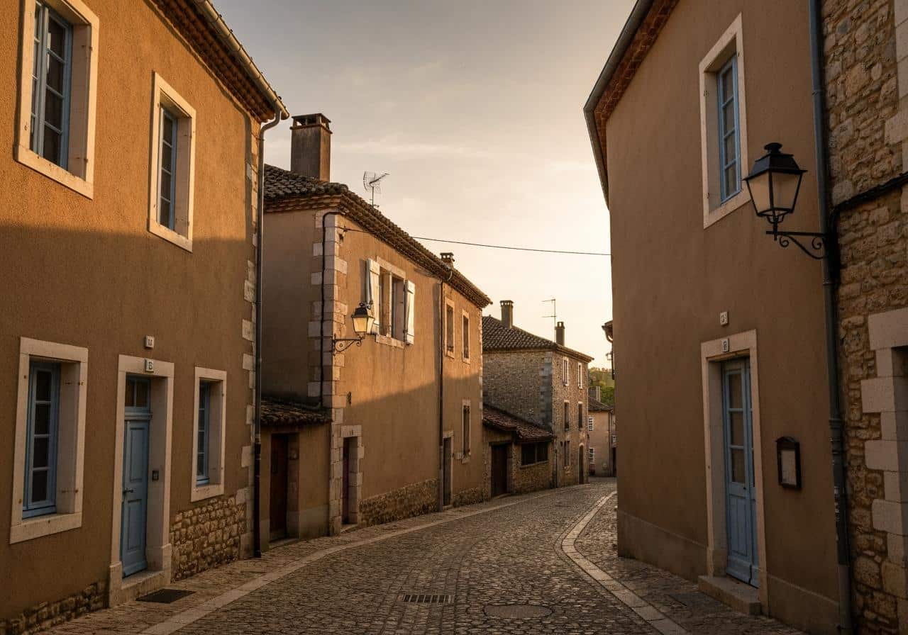 Ruelles en pierres dorées du village médiéval d'Oingt